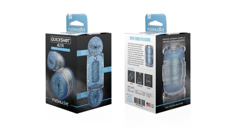 Fleshlight Quickshot Alien Butt/Mouth - Metallic Blue Freaks Male Masturbators | UAE WURFQ5937
